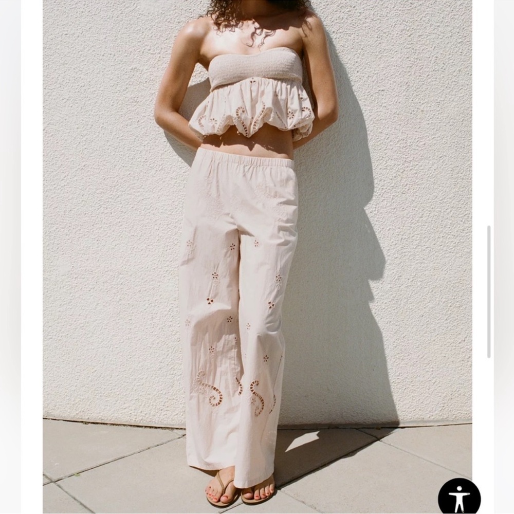 Zara eyelet embroidered set
